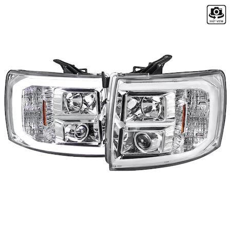 Spec-D Tuning 07-13 Chevy Silverado LED Bar Prjctr Hdlghts- Chrm, 2LHP-SIV07-G2-TM 2LHP-SIV07-G2-TM